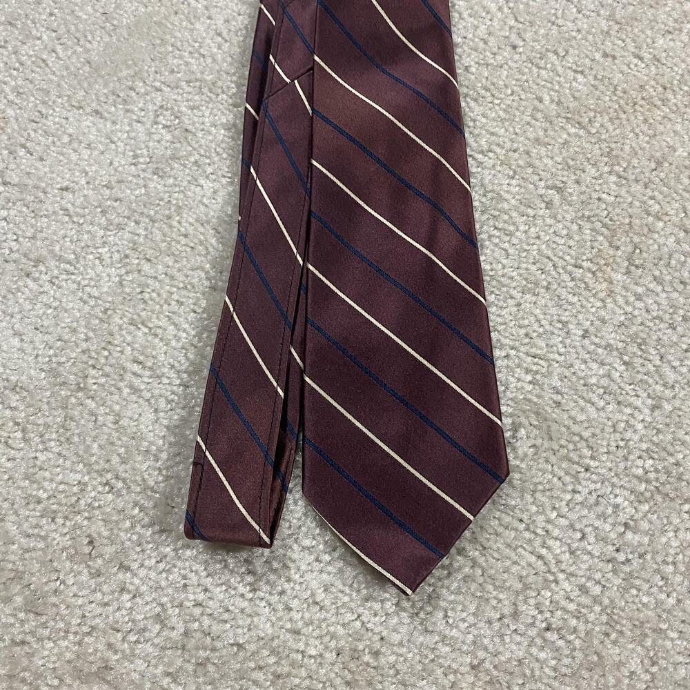 Vintage Sulka Tie Mens One Size Red Striped 100% Silk London New York Paris